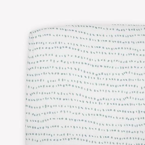 Little Unicorn Premium Crib Sheet | Breathable & Super-Soft Muslin Fabric (Stone Stripe)