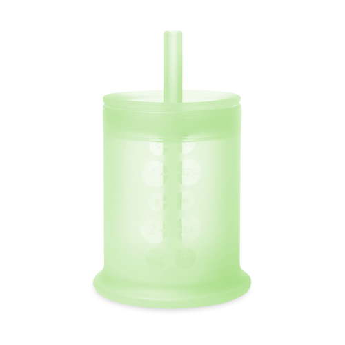 Olababy Silicone Training Cup with Straw Lid | Babies Water Drinking Cup | 6+ Mo Infant To 12-18 Months Toddler | Sippy Cup For Kids & Smoothie Cup | Baby Led Weaning (Kiwi, 5 oz)