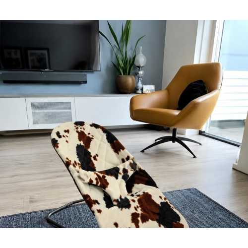 Fits the Babybjorn bouncer, complete upholstery in cow print velvet fabric