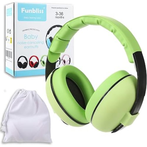 Funbliss Baby Ear Protection Noise Cancelling Headphones, Green