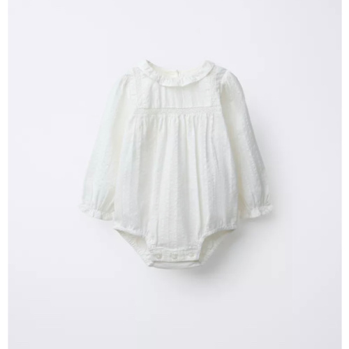 EMBROIDERED LADDER STITCH BODYSUIT - Ecru | ZARA United States