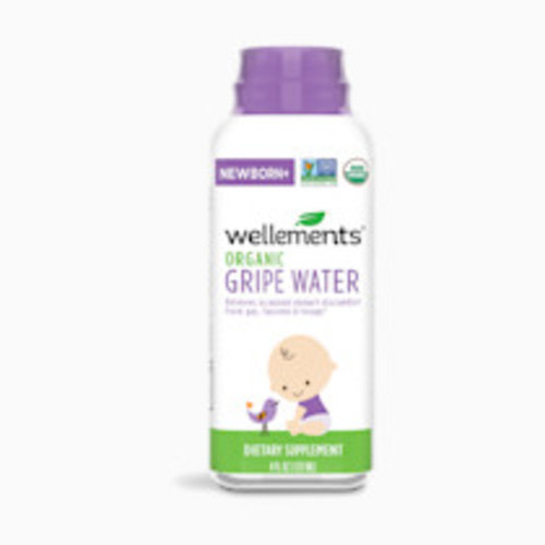 Wellements Organic Gripe Water | Relieves Occasional Stomach Discomfort from Baby Gas, Colic, Hiccups and Fussiness | Certified Organic and Non-GMO | No Artificial Flavors | 4 Fl Oz. | Ages Newborn+