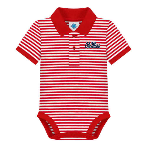 Ole Miss Rebels Striped Polo Bodysuit | College Baby
