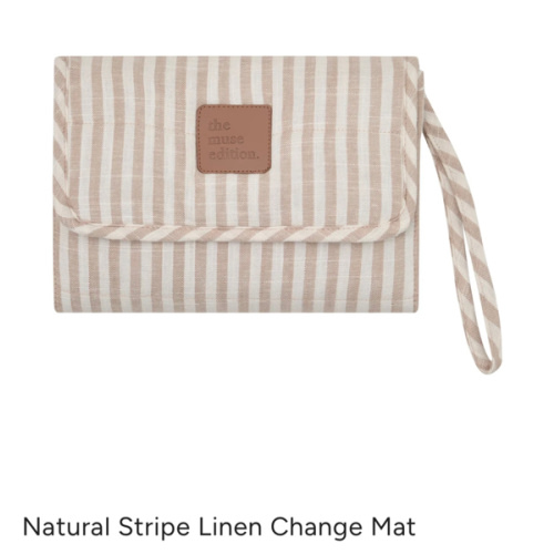 Natural Stripe Linen Change Mat
