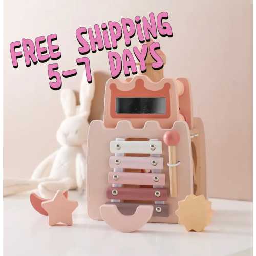 Montessori Wooden Castle Toy Set: Early Educational Matching Game