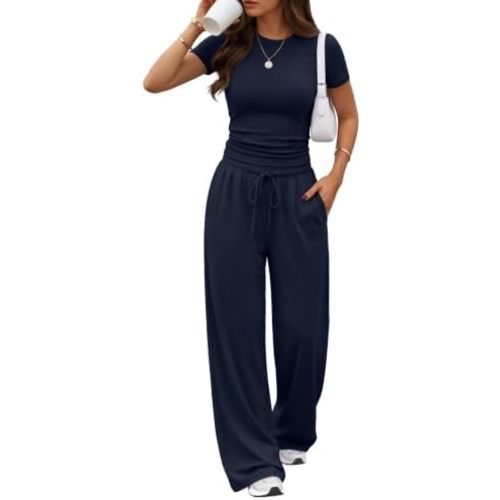 Trendy Queen Women's 2 Piece Matching Summer Lounge Set with Pockets
