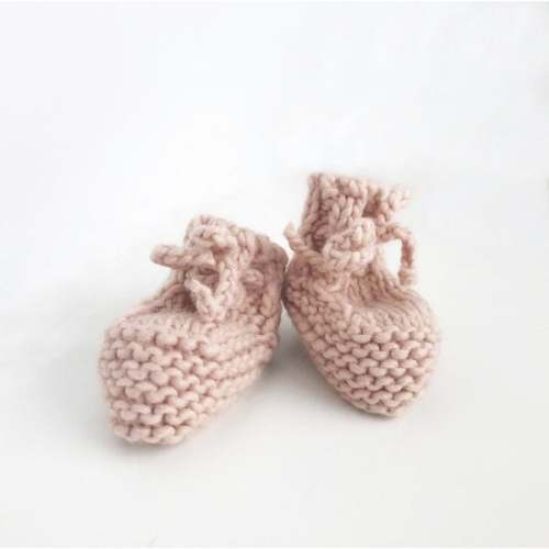 Classic Newborn Booties, Blush - The Blueberry Hill | Maisonette
