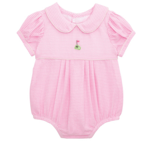 Girl Golf Bubble Outfit 6-9M | Pink Gingham Romper | Mud Pie