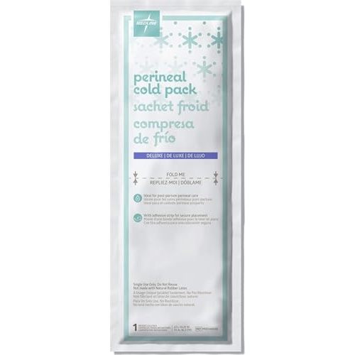 Medline Premium Perineal Cold Packs for Postpartum Care with Adhesive Strip (24 Count) Each Absorbent Pad is 4.5" x 14.25" Perfect for your After Delivery Postpartum Essentials Kit