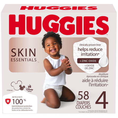 Huggies Skin Essentials Baby Diapers, Sizes: N-6, 76-36 Count - Walmart.ca