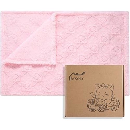 Baby Blanket - Ultra Soft Gift Box, Cozy Fluffy for Infant Toddler Newborn in Crib Stroller Heart Checkered 30"x40" Light Pink