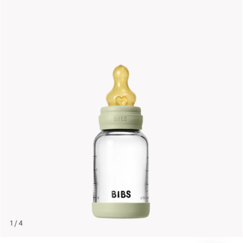 BIBS Baby Glass Bottle Set 4oz Latex - Sage | Anti-Colic & Durable – Bibsworld store US