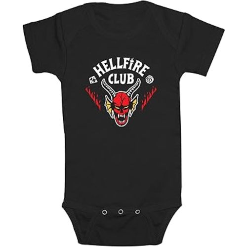 Fifth Sun Infant's Stranger Things Hellfire Club White Logo Bodysuit - Black - 24 Months