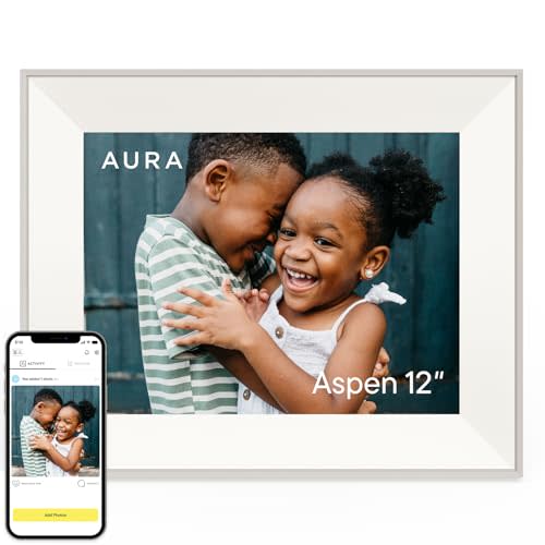 Aura HD Digital Picture Frame | Carver: The Best Frame for Gifting (White Mat, 12")