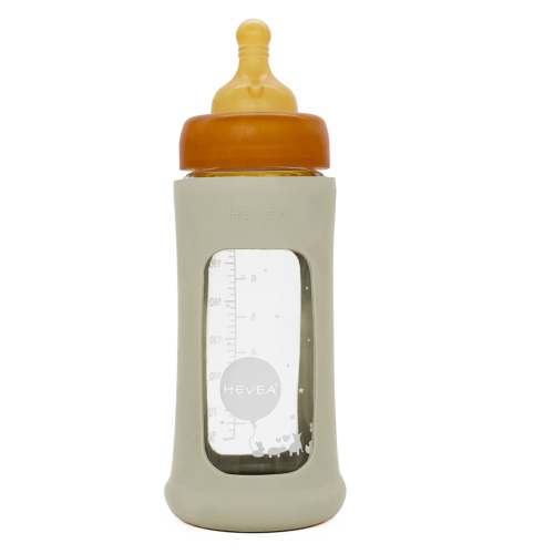 Wide Neck Baby Glass Bottle with Sleeve 250ml/8.5oz Single-Pack - 250ml/8.5oz