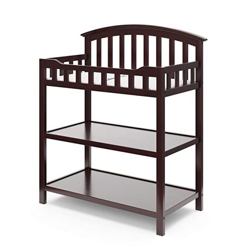 Graco Changing Table with Water-Resistant Changing Pad (Espresso) – GREENGUARD Gold Certified, Multi Storage Nursery Changing Table for Infants and Babies