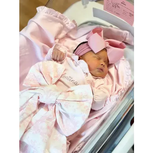 Baby Pink Ruffle Personalized Coming Home Set – Caprilina