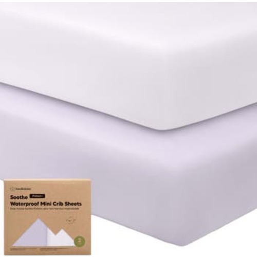 2-Pack Soothe [Protect+] Waterproof Mini Crib Sheets