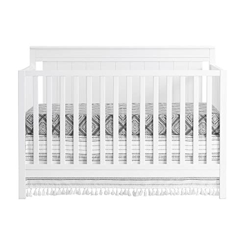 Oxford Baby Lazio 4-in-1 Convertible Baby Crib, Snow White, GreenGuard Gold Certified