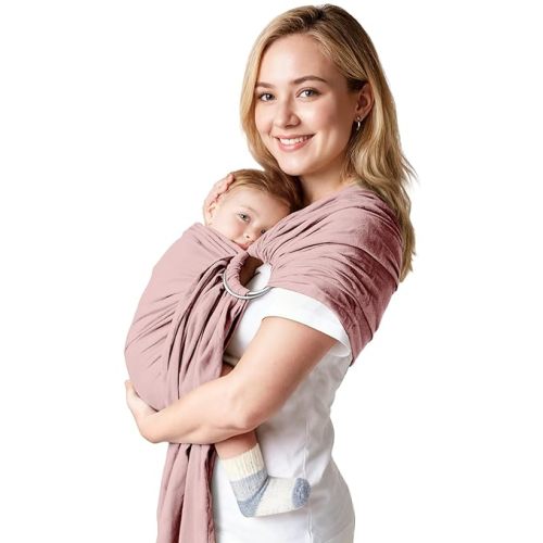 Baby Ring Sling Baby Carrier Newborn to Toddler Carrier (7-35 lbs), Baby Sling Carrier, Toddler Sling Carriers, Infant Wraps Carriers, Pink