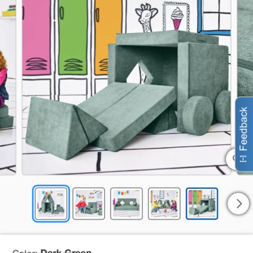 Yourigami Kids Convertible Play Fort, Dark Green | Costco