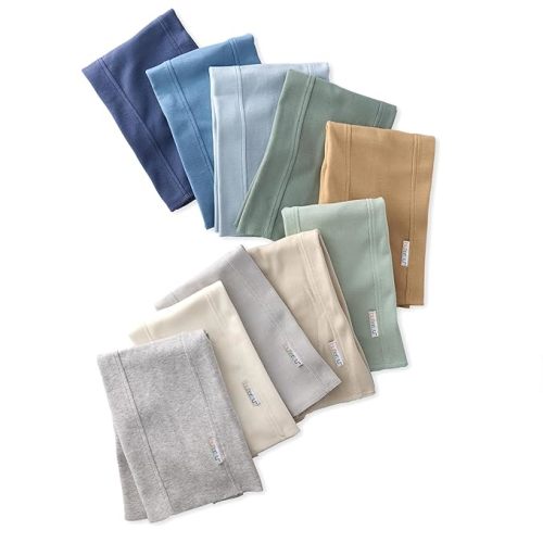 Bailey 10-Pack Burp Cloths - Seafoam Terra Rainbow