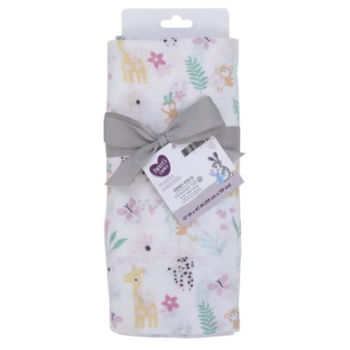 Parent's Choice Single Pack Muslin Swaddle Blanket Jungle Girl