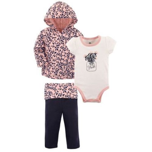 Yoga Sprout Baby and Toddler Girl Cotton Hoodie, Bodysuit or Tee Top, and Pant, Fresh Baby