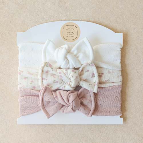 Baby Girl Headwrap Bow Bundle  • Lilou • Handmade Hair Accessory