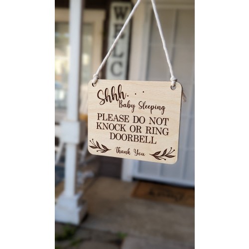 Baby Sleeping Sign, Shhh Baby Sleeping Sign, Do Not Knock Sign, Do Not Ring Doorbell, Baby Privacy Sign, Do Not Disturb Front Door