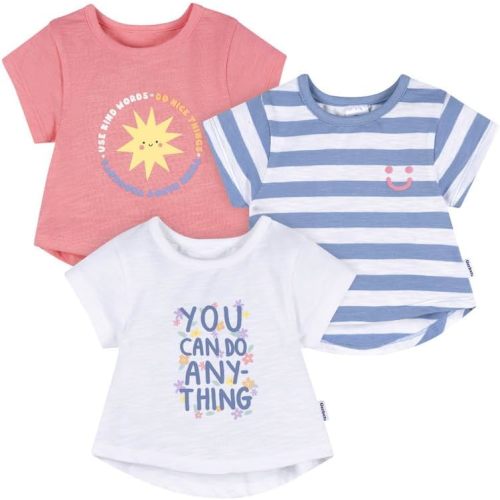 Gerber Baby Girls' 3-Pack Short Sleeve Tees