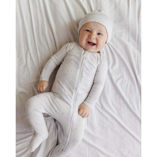 Bamboo Zip Footie Steel Blue