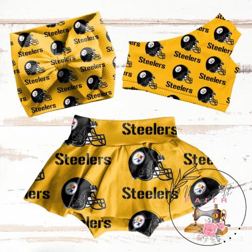Pittsburgh Steelers flare pants, skirt or headwrap