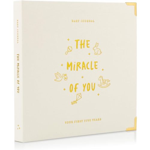 Keepsake Baby Memory Book for Boys and Girls – Timeless First 5 Year Baby Book – Neutral Journal Scrapbook or Photo Album - Record a Milestone for Every Event from Birth to Age 5