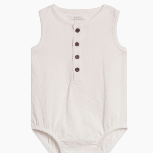 Wren Seersucker Bubble Romper — Colored Organics
