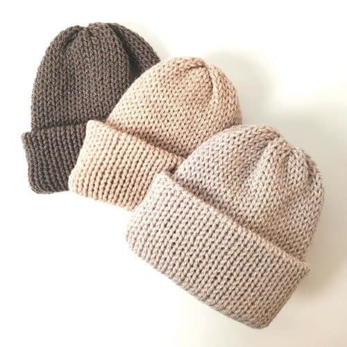 Baby Hat Soft Newborn Beanie Gift Knitted Neutral Earth Tone Colours Come Home Outfit Photo Prop