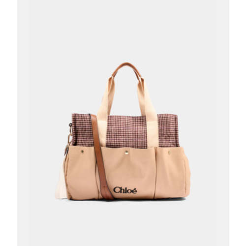 ▷ Borsa mamma beige per neonati con logo Chloé Kids | CoccoleBimbi