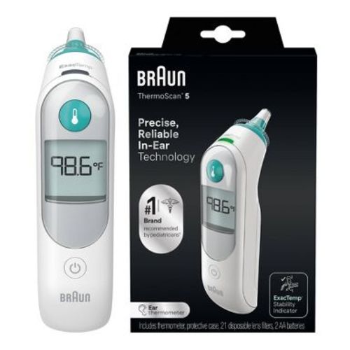 Braun Thermoscan Ear Thermometer with ExacTemp Technology: Includes Protective Case, Instruction Manual, Batteries, Lens Filters