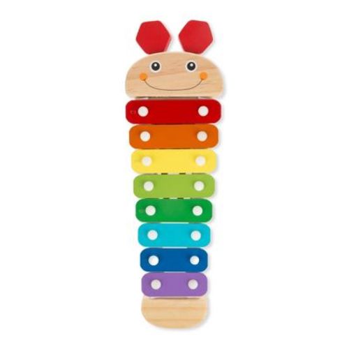 Melissa & Doug Caterpillar Xylophone Musical Toy With Wooden Mallets: Educational Percussion Instrument Toy