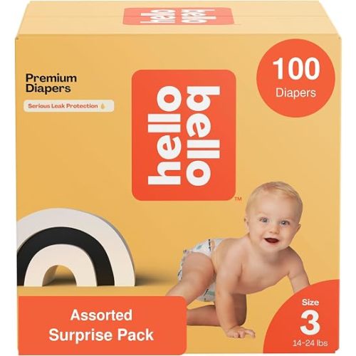Hello Bello Diapers Assorted Gender Neutral Surprise Pack, Size 3 100ct