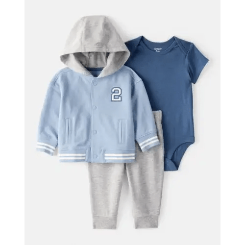Baby Boy 3-Piece French Terry Jacket Outfit Set - Blue | Carter's