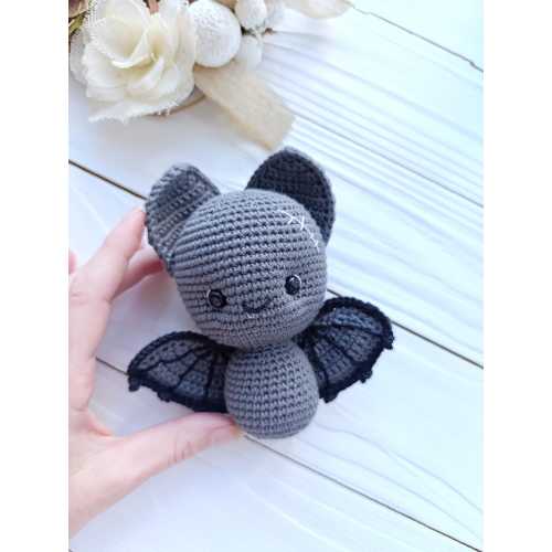 Gothic Bat Baby plush Toy: Crochet Cotton Bat Baby soft toy, Gothic baby horror toys, Gothic baby announcement toy, Bat baby nursery stuff