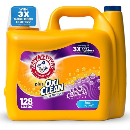 Arm & Hammer Plus OxiClean Odor Blasters Fresh Burst, 160 Loads Liquid Laundry Detergent, 208 Fl oz
