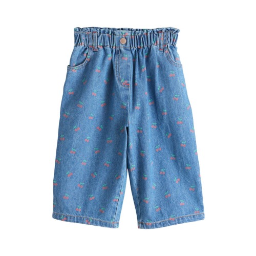 Kids' Cherry Turn Up Wide Leg Jeans
