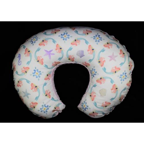 Organic Nursing  Pillow Cover - Organic Mermaid Medallion With Minky Underside