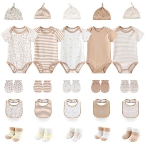Newborn Baby Layette Gift Set 25-Piece Infant Boy Girl Clothes Essentials and Accessories 0-12 Months
