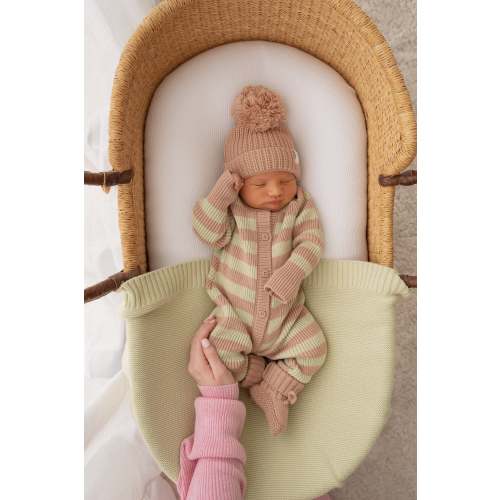 Chunky Knit Classic Romper | Matcha Stripe – Little and Fern