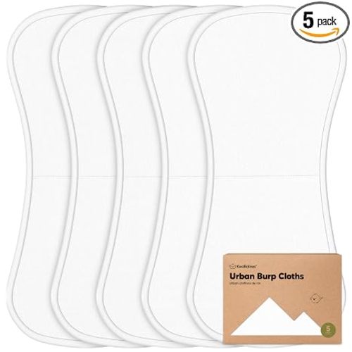 Organic Burp Cloths Baby Boy & Girl, 5-pack Cotton Burp Rags (Soft White)
