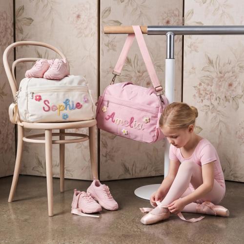 Personalized Kids Dance Bag, Custom Ballet Bag for Girls, Monogrammed Ballerina Tote, Large Dance Class Duffel Bag