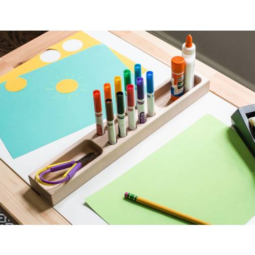 Sensory Table Supply Organizer - Fits Popular Sensory Tables | Solid Maple Sanded Silky Smooth Sensory Art Craft Sensory Activity Resources